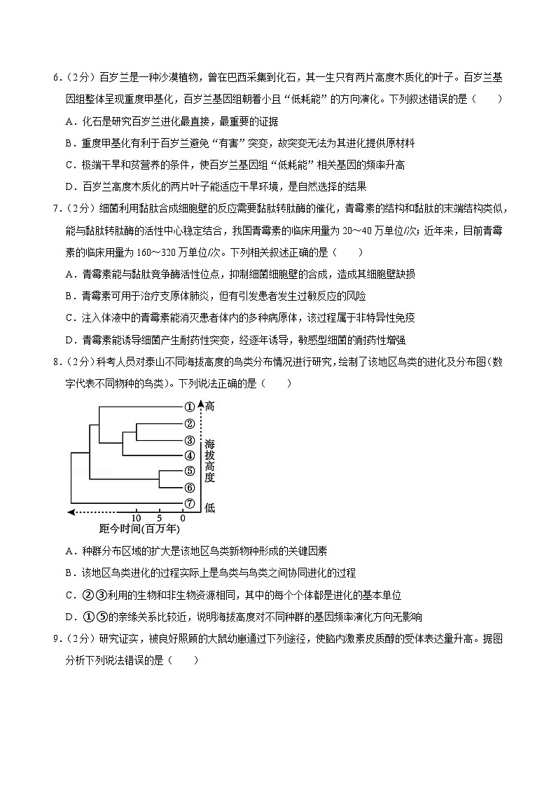 江苏省南京市金陵中学2023-2024学年高三上学期8月月考生物试卷03