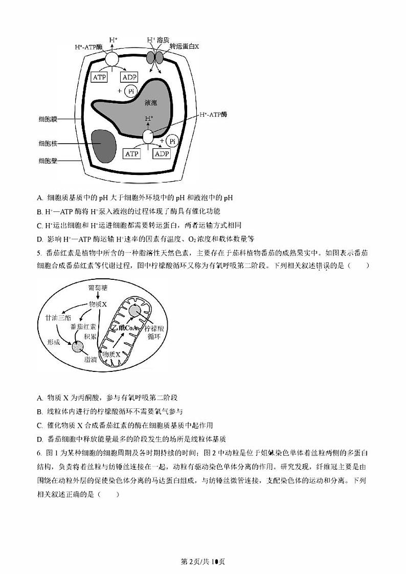辽宁省2023_2024高三生物上学期9月联考试题pdf第2页