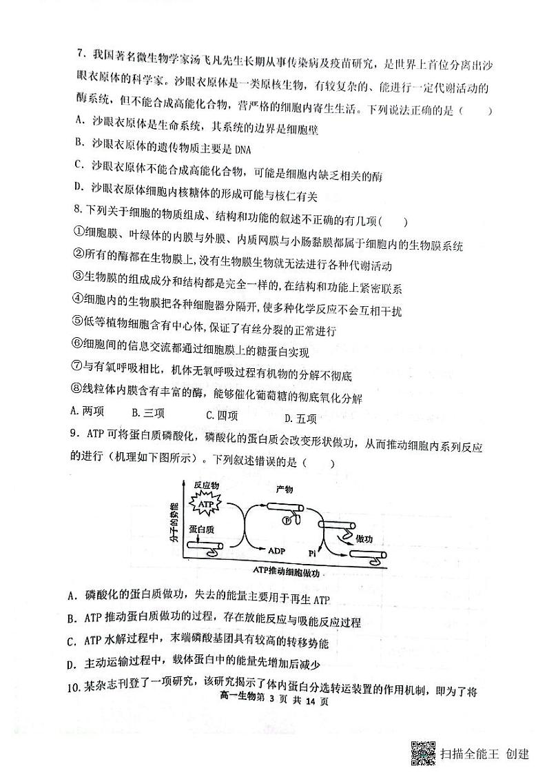 山西省大同市2023_2024学年高一生物上学期12月月考试题pdf03