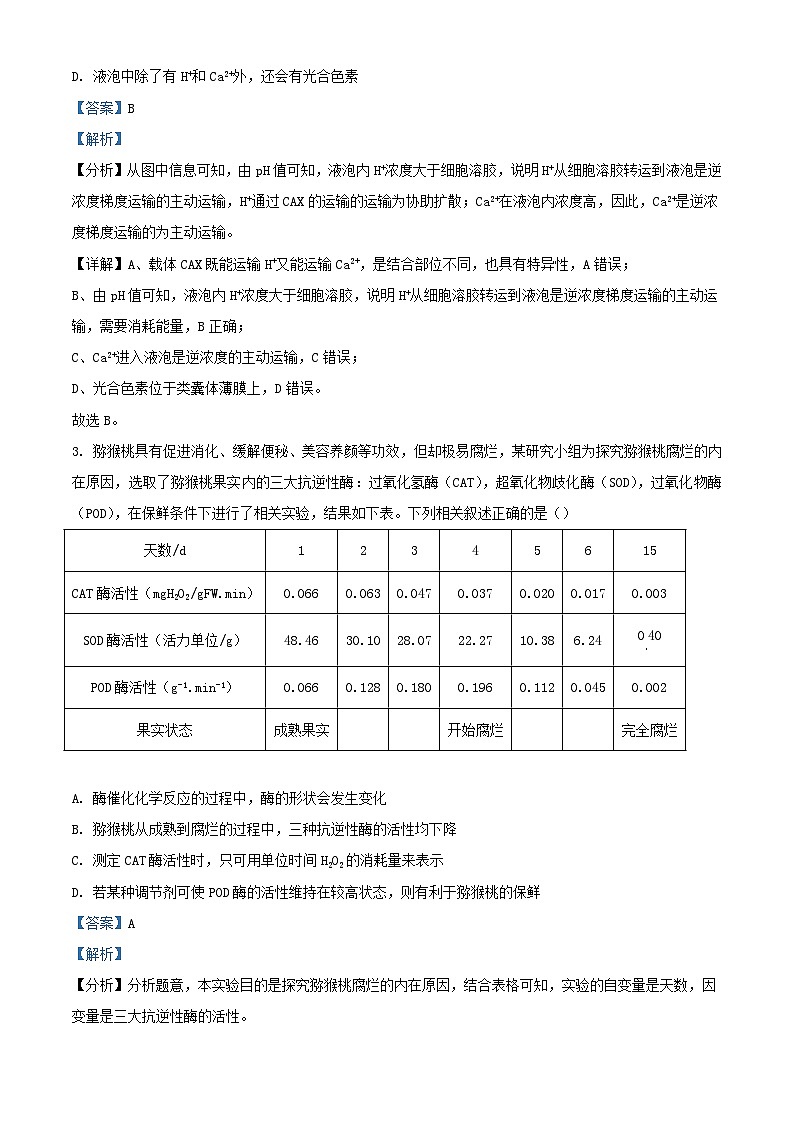 浙江省金华市2023_2024学年高二生物上学期12月阶段联考试题含解析第2页