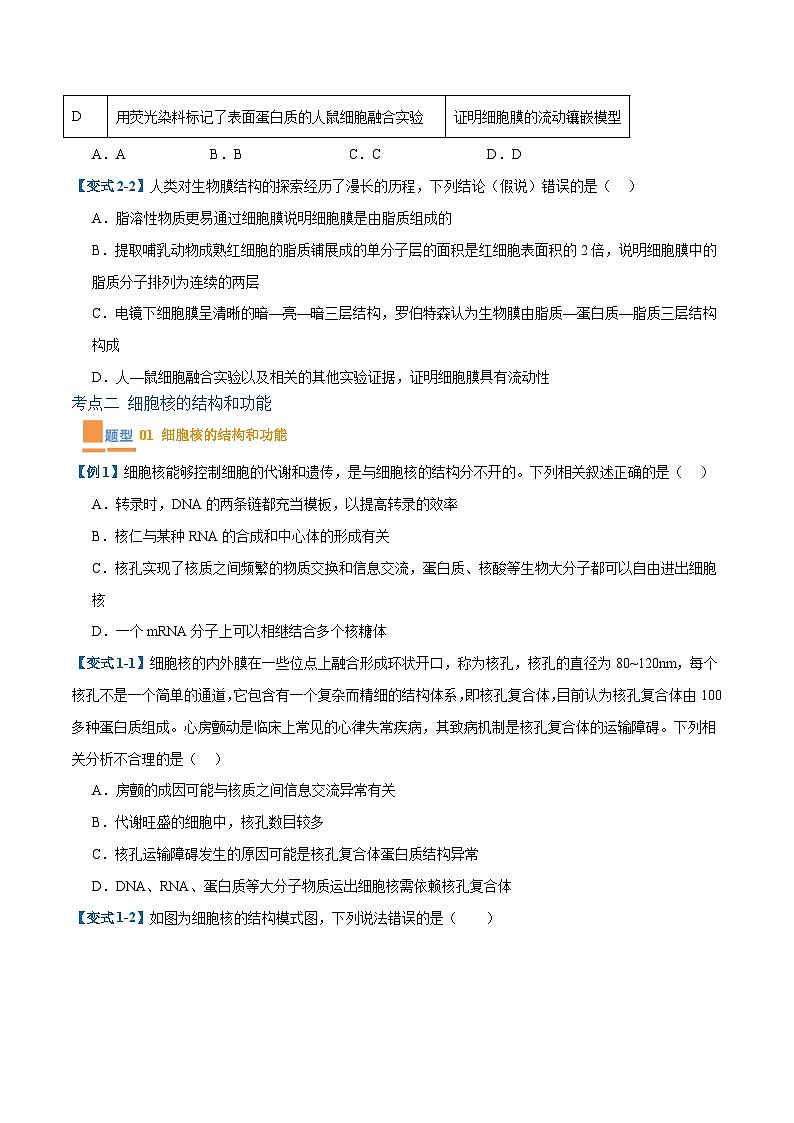 专题02 细胞的基本结构（9大题型）-2025年高考生物一轮复习题型冲关讲义（新高考通用）03