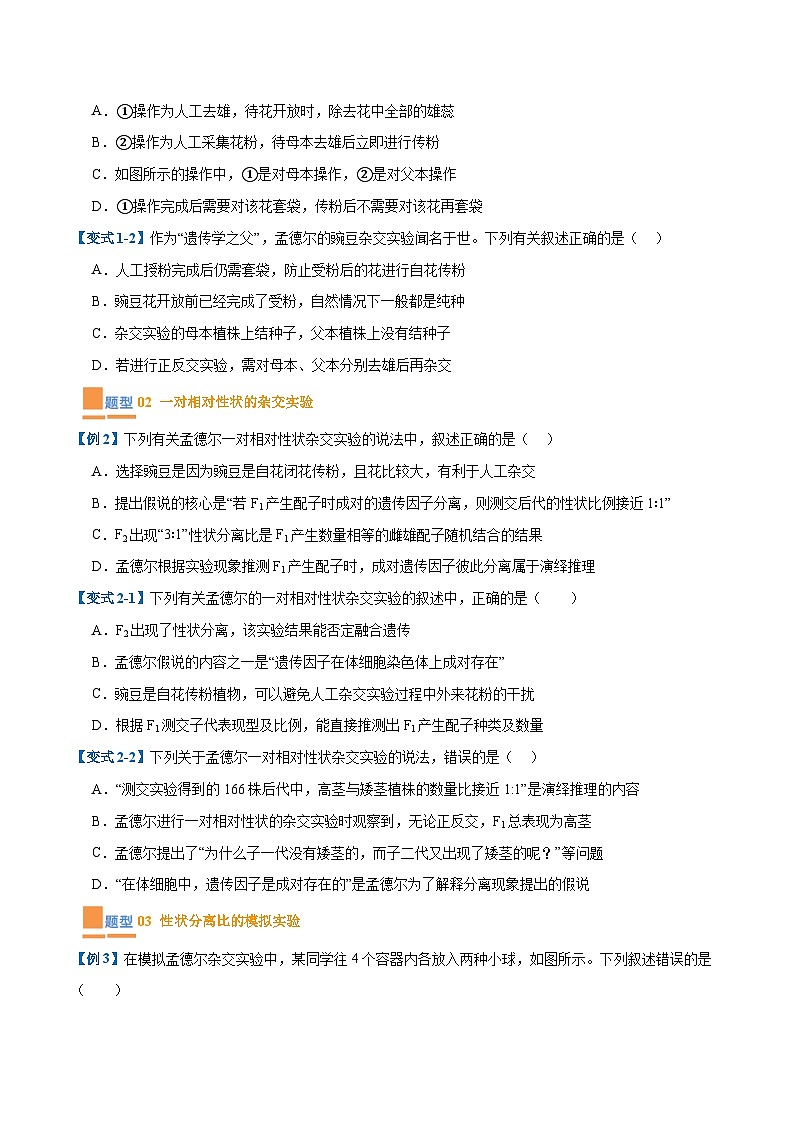 专题09 基因的传递规律（9大题型）（原卷版）第2页