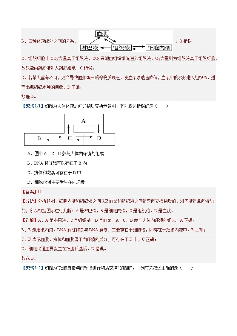 专题13 内环境与体液调节（8大题型）（解析版）第2页