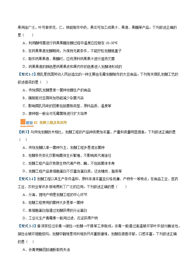 专题18 生物技术与工程（12大题型）-2025年高考生物一轮复习题型冲关讲义（新高考通用）02