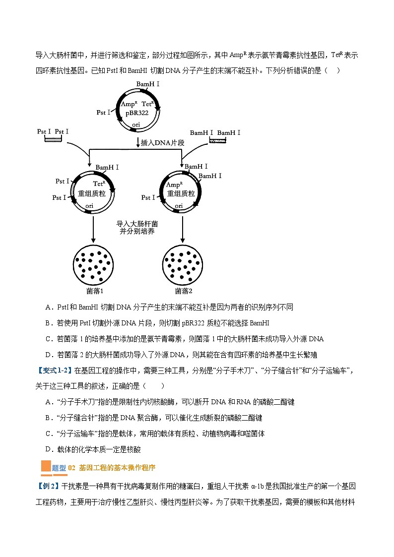 专题19 基因工程与生物技术安全（10大题型）（原卷版）第2页