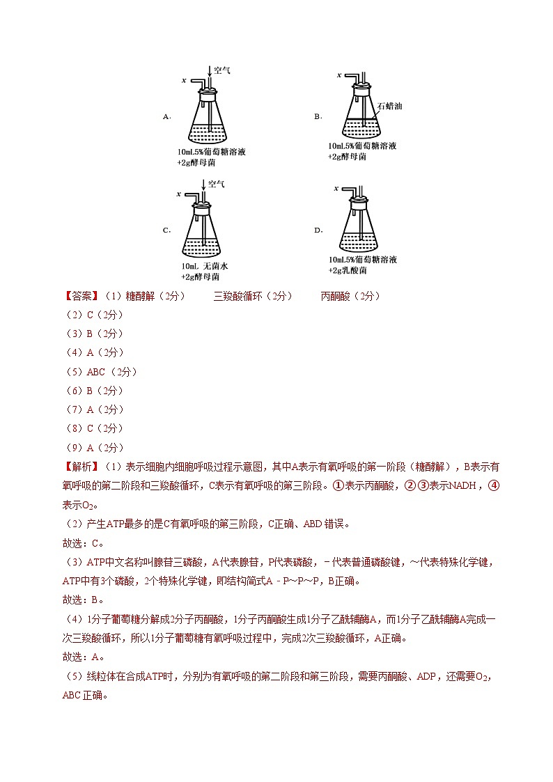 高一生物第一次月考卷（全解全析）（沪科版2020）第3页