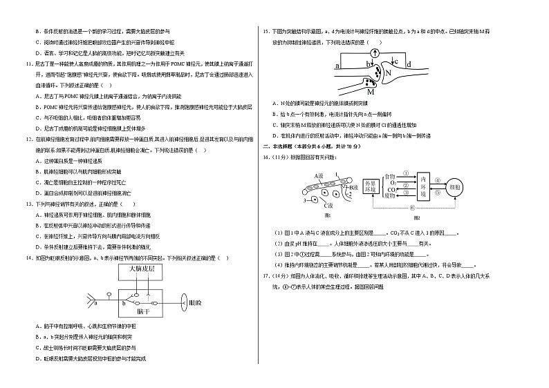 高二生物第一次月考卷（考试版A3）【测试范围：1~2章】（北京专用）第2页