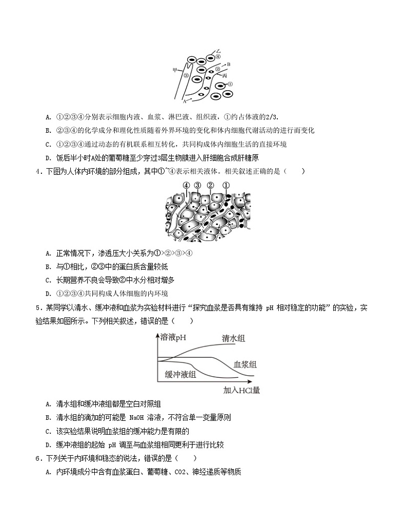 高二生物第一次月考卷（考试版A4）【测试范围：第1-2章】（人教版2019）第2页