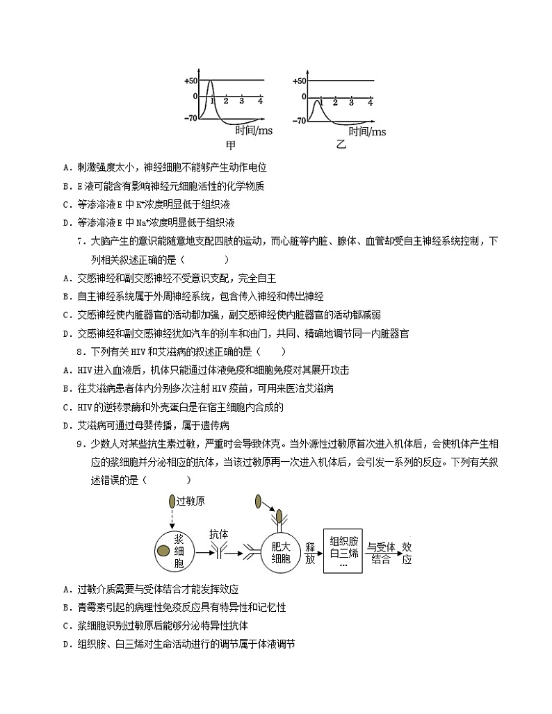 新八省通用高中生物高二上学期第一次月考卷（人教版2019，1~4章）含答案解析03