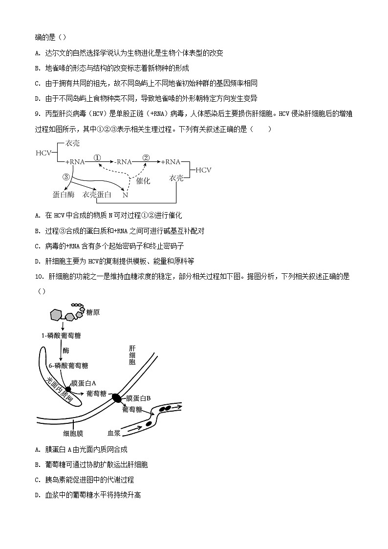 福建省龙岩市上杭县2024届高三生物上学期12月月考试题含解析第3页