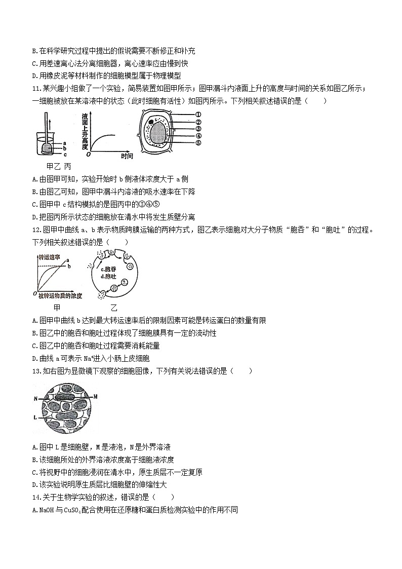 福建省泉州市两校联考2023_2024学年高一生物上学期12月月考试题无答案03