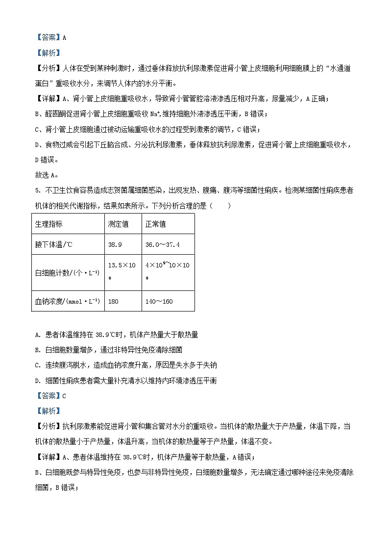 四川省雅安市多校联考2023_2024学年高二生物上学期12月月考试题含解析03