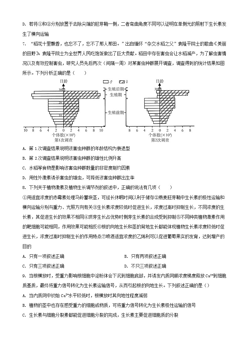 天津市静海区2023_2024学年高二生物上学期12月月考试题含解析03