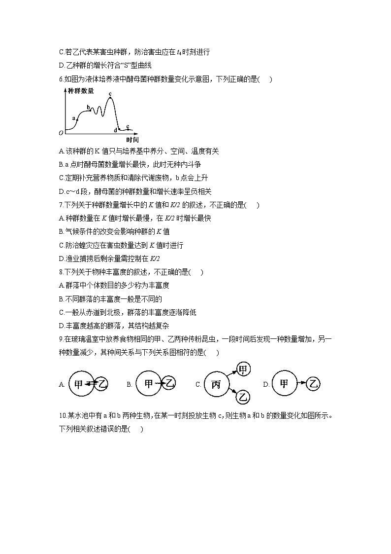 第3章 生物群落的演替 A卷 基础夯实-高中生物苏教版必修3第2页