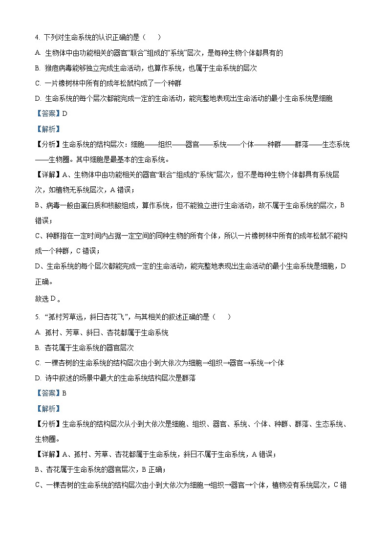 广东实验中学珠海金湾学校2024-2025学年高一上学期10月月考生物试题03