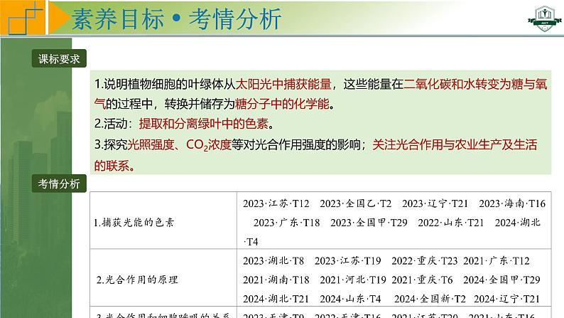 专题3.5 捕获光能的色素和结构及光合作用的原理探索（课件）-2025年高考生物一轮复习考点归类（新高考通用）第2页