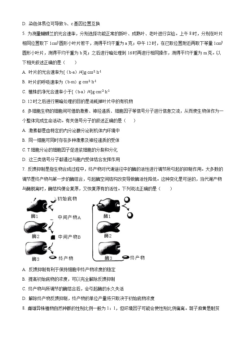 浙江省杭州市学军中学2024-2025学年高三上学期9月月考生物试题 Word版无答案第2页