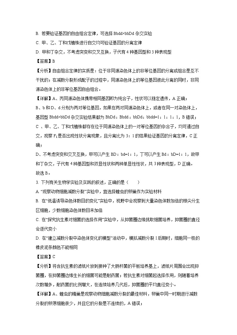 [生物]湖北省鄂东南联考2024-2025学年高二上学期开学试题(解析版)第2页