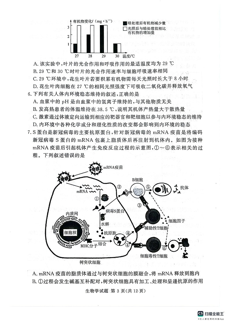 河南湘豫名校2024-2025学年高三上学期9月新高考适应性调研考试生物试题第3页