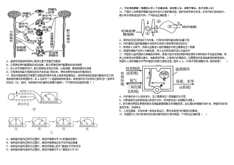 生物试题——衡齐高中2024-2025学年高二上学期9月月考第3页