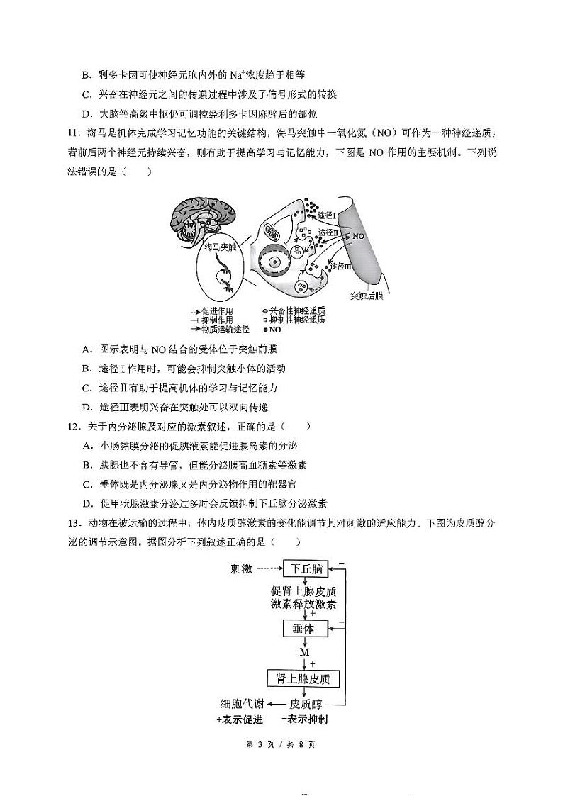 河南省洛阳市宜阳县部分高中2024-2025学年高二上学期9月月考生物试题第3页