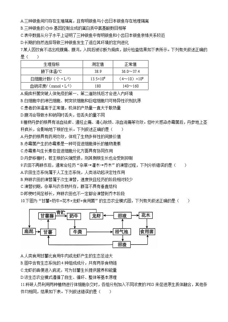 河北省沧州市泊头市第一中学2024-2025学年高三上学期9月月考生物试题第3页