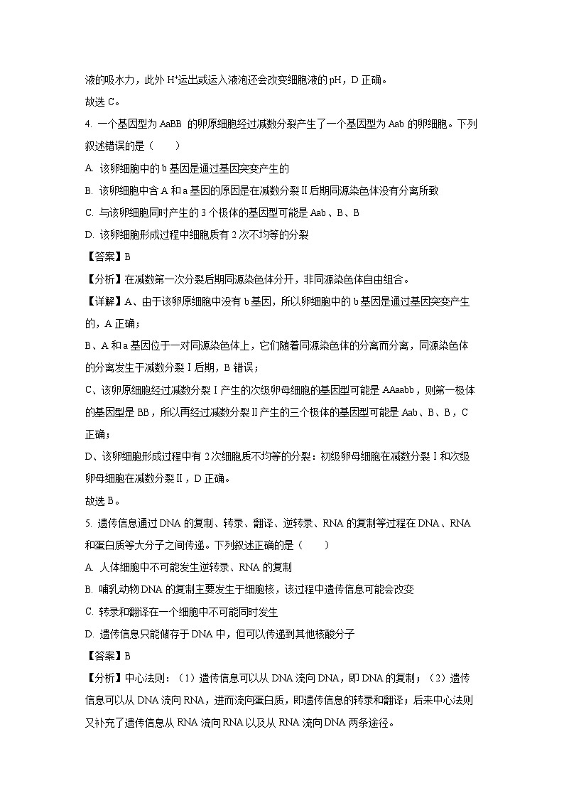 【生物】河南省部分学校2024-2025学年高三上学期9月质量检测（解析版）第3页