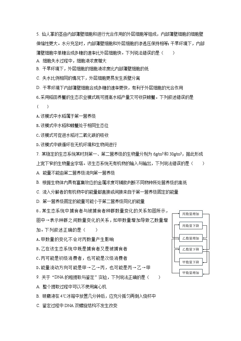 2025届高三上学期9月联考生物第2页
