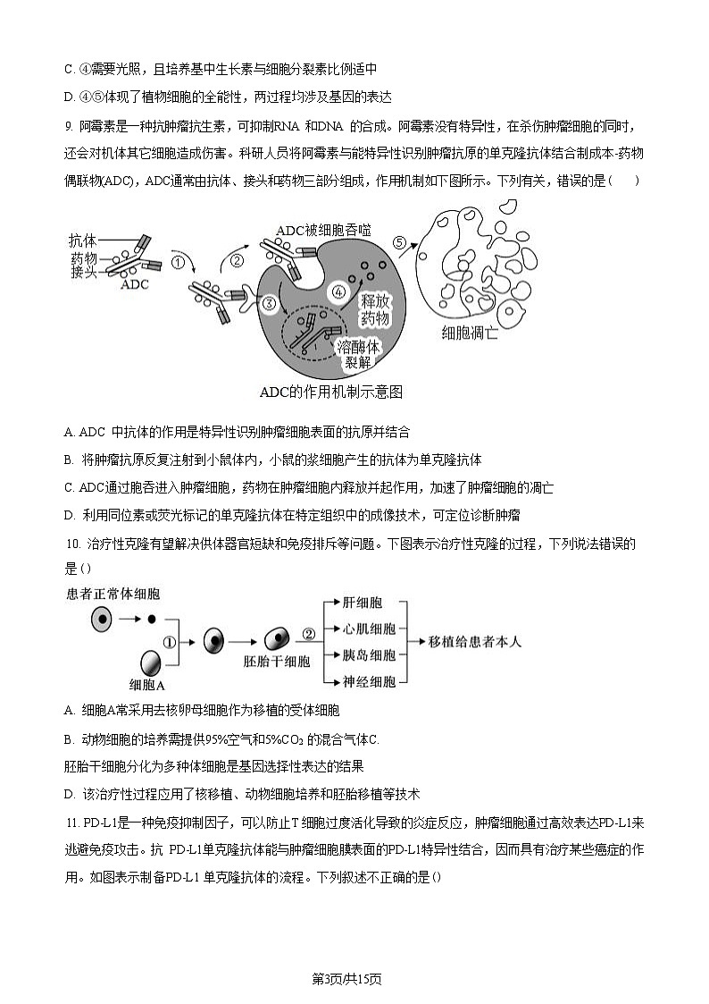 哈师大、大庆铁人2023-2024学年高二下学期期末联考+生物第3页