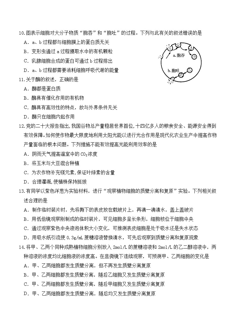 生物卷（9月）第3页