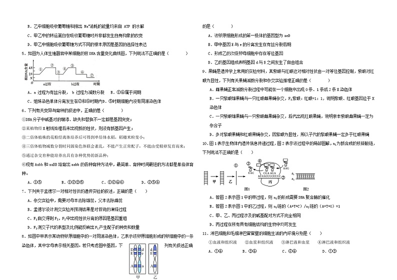 云南省开远市第一中学校2024-2025学年高二上学期9月月考生物试题02
