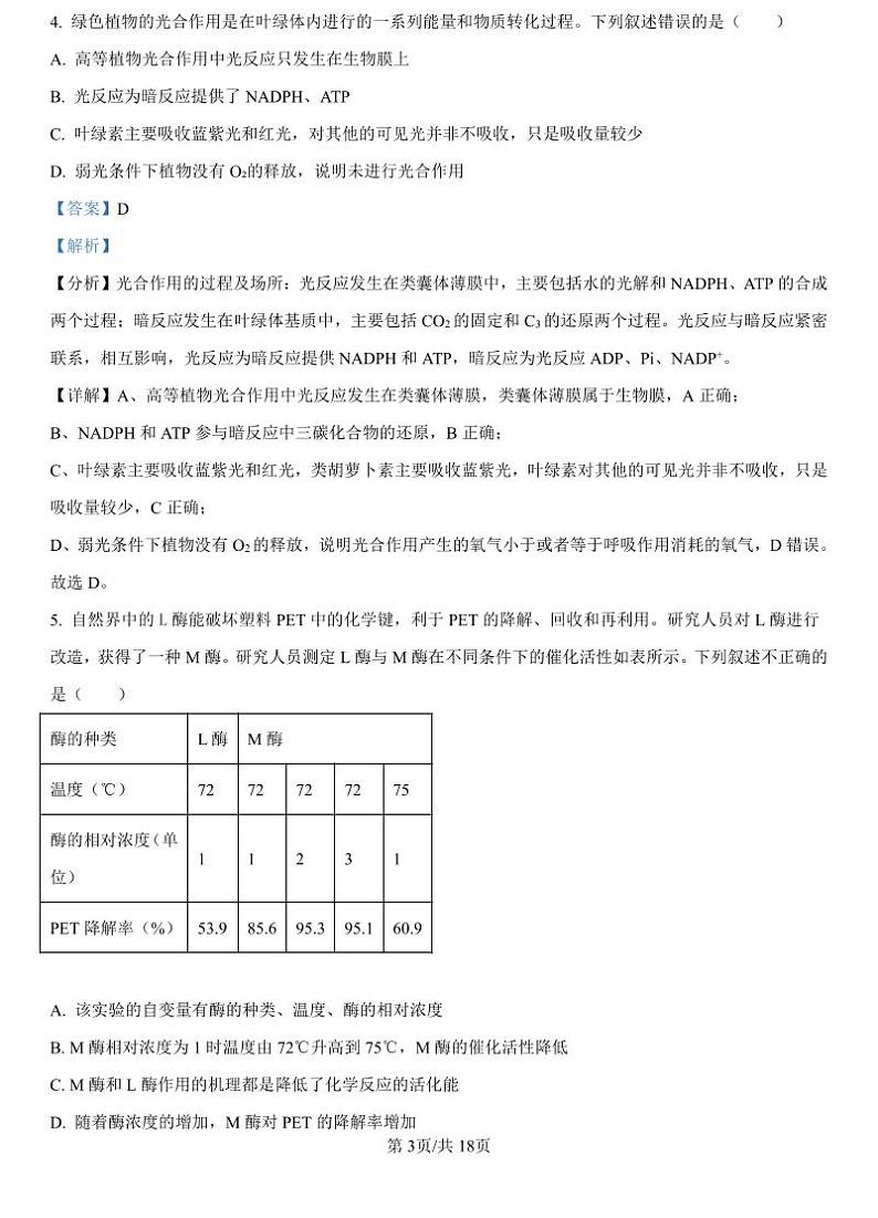 精品解析：安徽省阜阳市阜南县王店孜乡亲情学校2024-2025学年高二上学期开学考试生物试卷（解析版）_create第3页