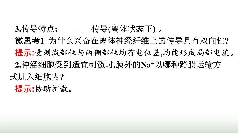 人教版高中生物选择性必修1第2章神经调节第3节神经冲动的产生和传导课件第6页