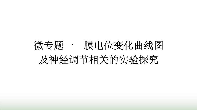 人教版高中生物选择性必修1微专题一膜电位变化曲线图及神经调节相关的实验探究课件01