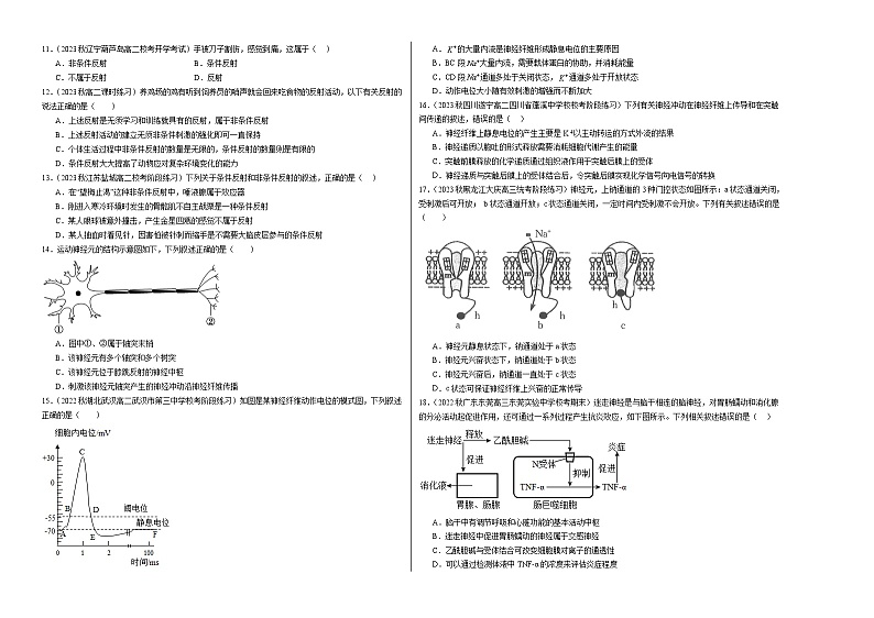 第一次月考A卷（考试版）【测试范围：第一章、第二章】（人教版2019）A3版第2页