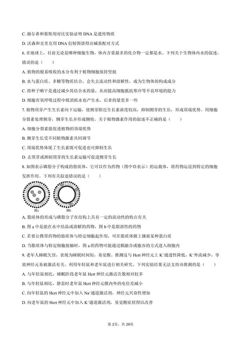 [生物]2024～2025学年湖南省岳阳市汨罗一中高三(上)月考试卷(9月份)(有解析)第2页