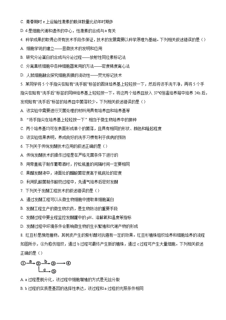 江苏省徐州市2025届2023-2024学年高二下学期期末抽测考试+生物试卷（含答案）02