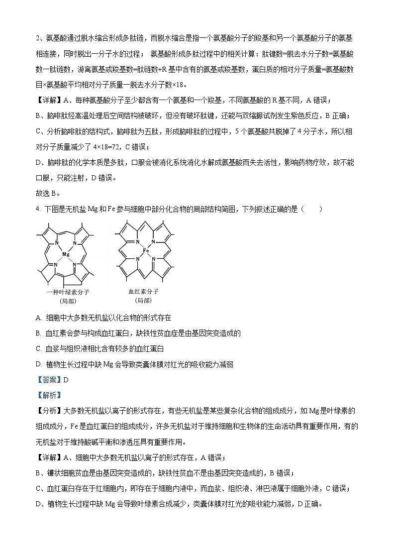 重庆市巴蜀学校高2025届高二（下）期末考试+生物试卷答案第3页