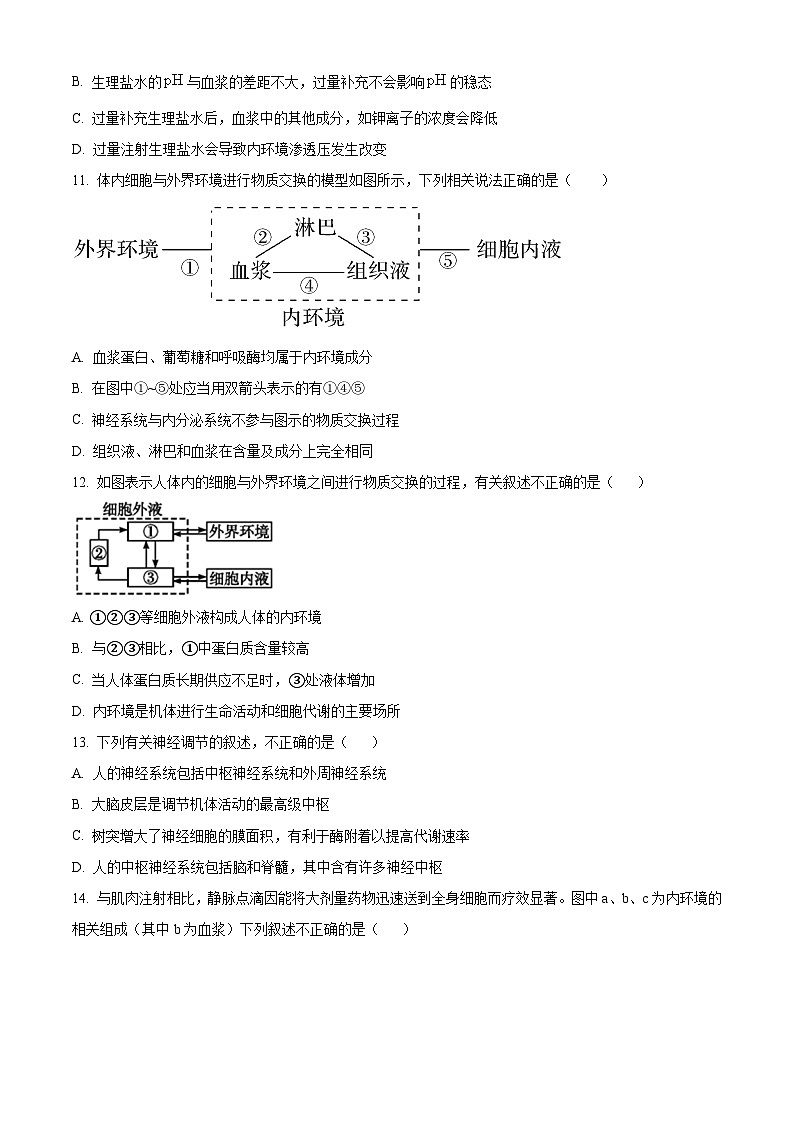 山西省实验中学2024-2025学年高二上学期9月月考生物试卷（原卷版）第3页