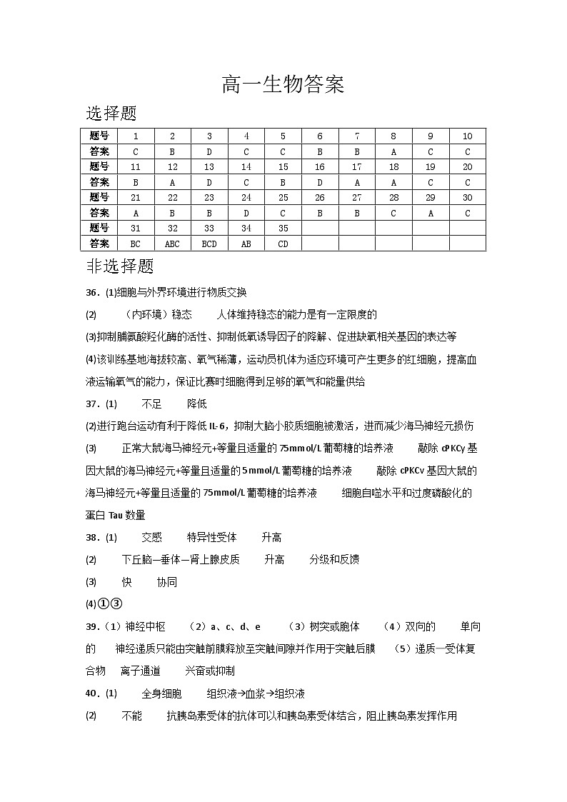 2024-09-26  高二9月份考试（生物）答案第1页