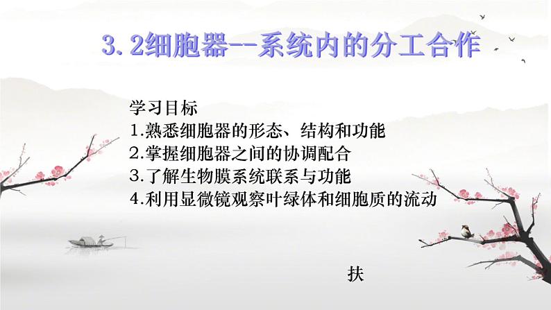 3.2细胞器之间的分工合作课件-2024-2025学年高一上学期生物人教版必修1第1页