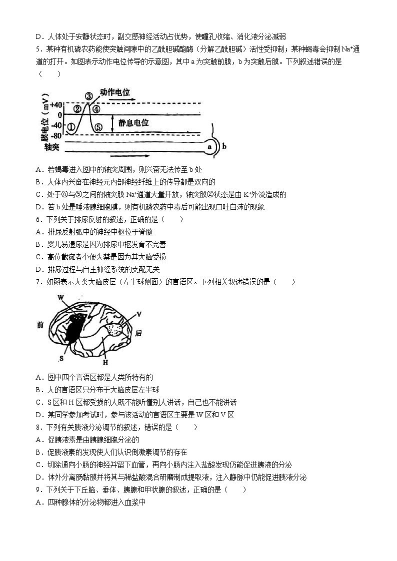 甘肃省武威市天祝藏族自治县第一中学2024-2025学年高二上学期10月月考生物试题第2页
