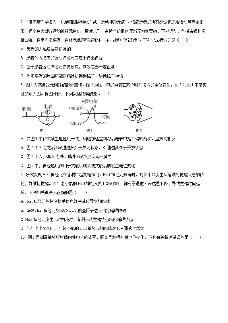吉林省长春市朝阳区长春外国语学校2024-2025学年高二上学期9月第一次月考生物试题  Word版无答案第3页