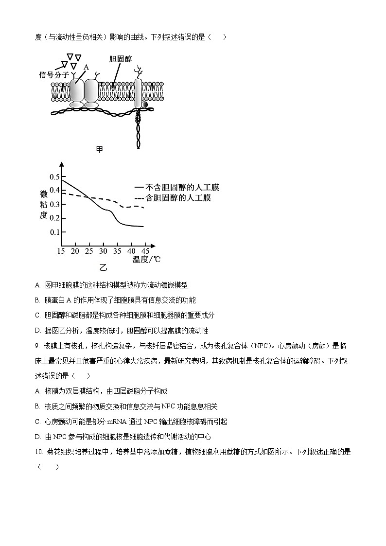 陕西省西安市西安中学2024-2025学年高三上学期10月月考生物试题  Word版无答案第3页