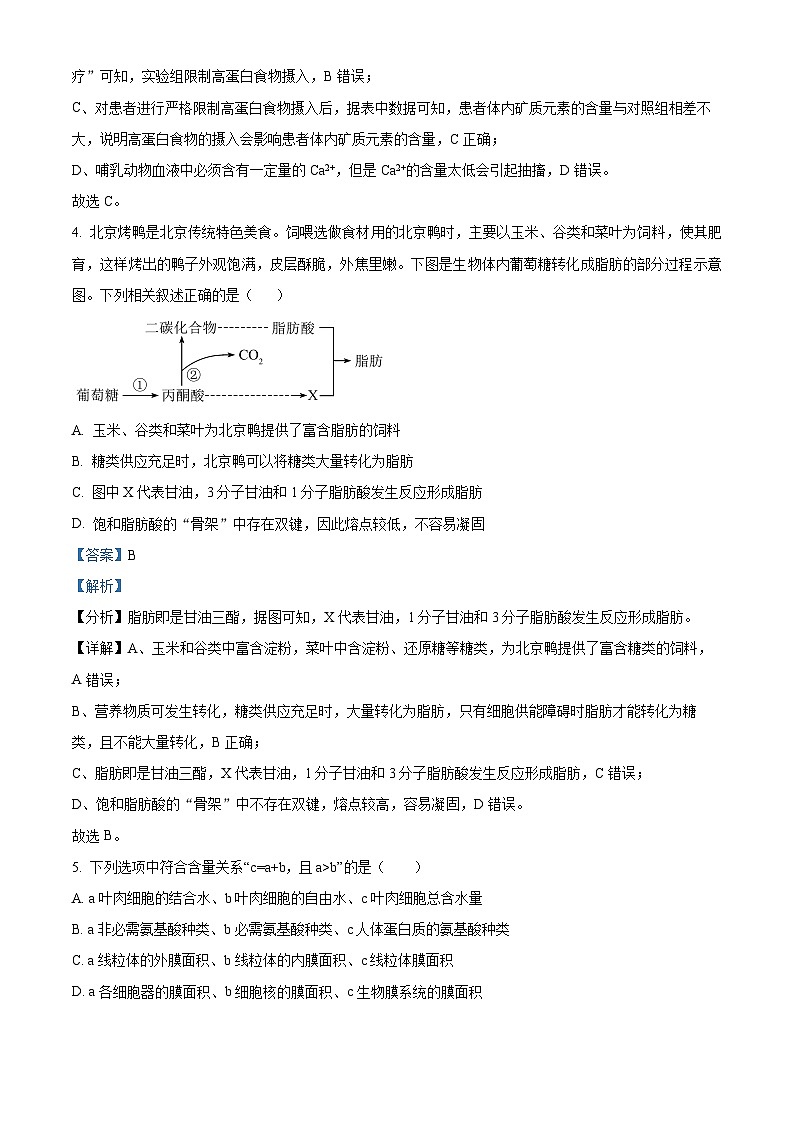 陕西省西安市西安中学2024-2025学年高三上学期10月月考生物试题  Word版含解析第3页