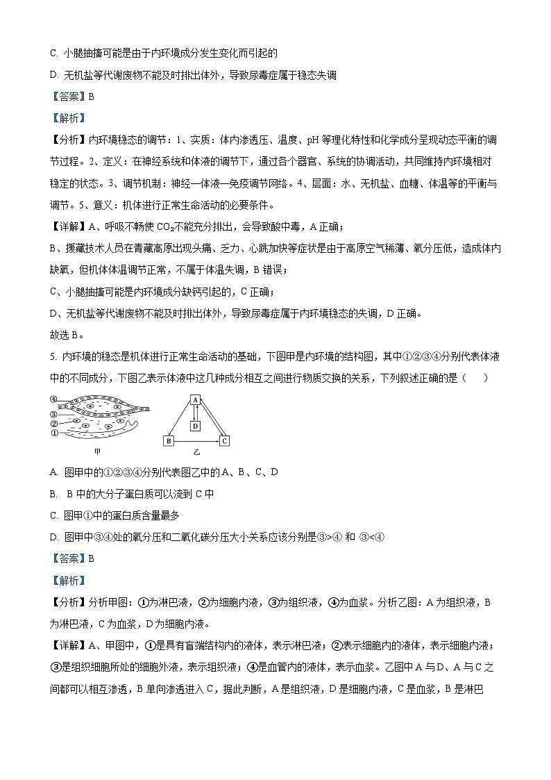 河南省郑州市2024-2025学年高二上学期9月月考生物试题  Word版含解析第3页