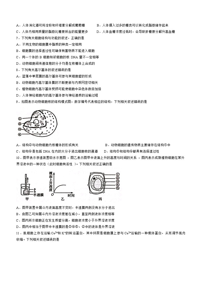 陕西省安康2023_2024高三生物上学期10月月考试题第2页