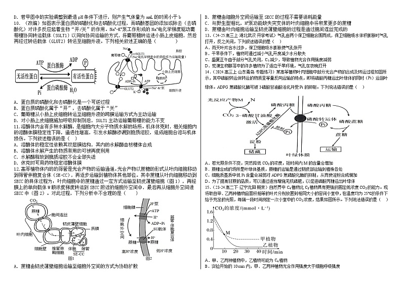 河北省衡水市第二中学2024-2025学年高三上学期素养检测（一）生物第2页