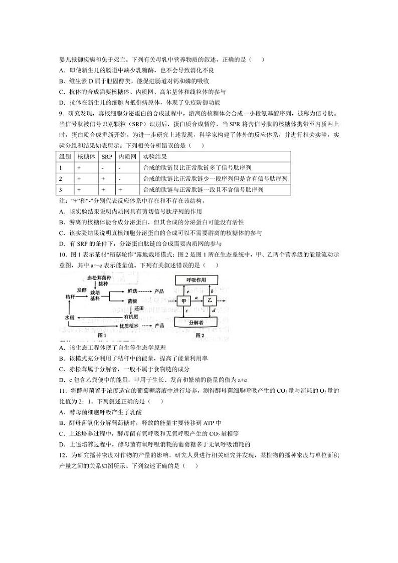 [生物]河北省邢台市之间联盟2024～2025学年高三上学期第一次月考(10月)试题(含答案)第3页
