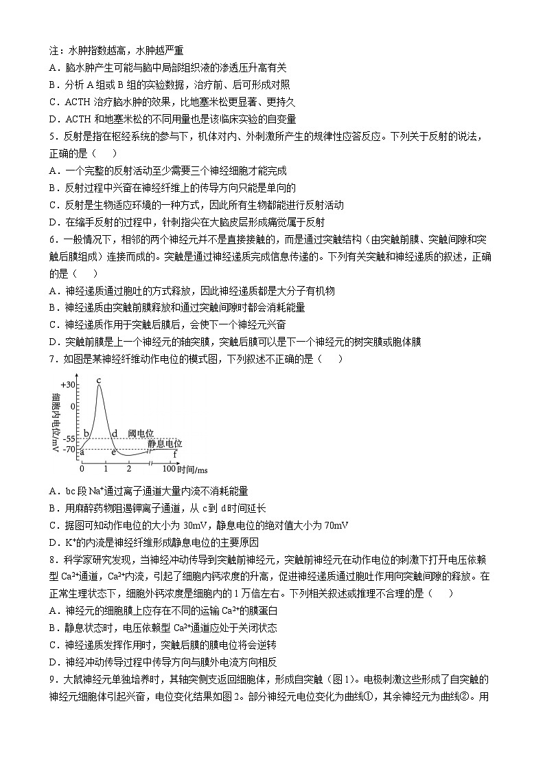 山东省济宁市邹城市第一中学2024-2025学年高二上学期10月月考生物试题word版含答案第2页